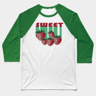 Lispe Sweet as Summer Strawberries Baseball T-Shirt